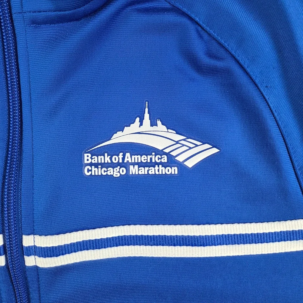 Bank of America Chicago Marathon Track‎ Jacket Mens Small Blue Full Zip